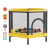 Trampoline for Kids, Toddler Mini Trampoline, 132 lbs Capacity Indoor Outdoor Play Toys with Enclosure Net and Basketball Hoop, Easy to Assemble