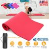Fresh Fab Finds 0.6-inch Thick Yoga Mat Anti-Tear High Density NBR Exercise Mat Anti-Slip Fitness Mat for Pilates Workout Cushion w/Carrying Strap Sto