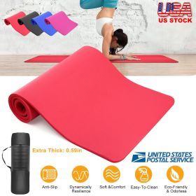Fresh Fab Finds 0.6-inch Thick Yoga Mat Anti-Tear High Density NBR Exercise Mat Anti-Slip Fitness Mat for Pilates Workout Cushion w/Carrying Strap Sto