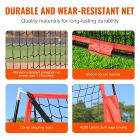 7x7 ft Baseball Softball Practice Net, Portable Baseball Training Net for Hitting Catching Pitching, Backstop Baseball Equipment with Bow Frame