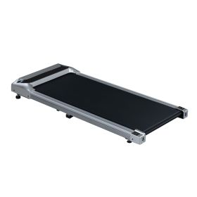 2.5HP Under Desk Treadmill, Portable Walking Pad for Home & Office, Compact Running & Walking Machine with Remote Control, LED Display, Silver