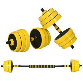 Dumbbell & Barbell Adjustable Set 55lbs Plate Bar Clamp Rod for Strength Training, Full Body Workout
