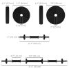 2-in-1 Adjustable Barbell And Dumbbell Set 33LBS with Non-Slip Handles for Home Gym Training Men And Women