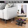 Mini Full Body Stepper - Resistance Bands Included, Adjustable Intensity, LCD Tracker (Black)