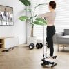 Mini Full Body Stepper - Resistance Bands Included, Adjustable Intensity, LCD Tracker (Black)