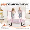 60" Kids Trampoline, 5FT Indoor Outdoor Trampoline, Mini Toddler Recreational Trampolinewith Safety Enclosure Net and Basketball Hoop