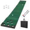 11 FT Indoor Outdoor Putting Green Mat with 2 Adjustable Putters and 6 Balls