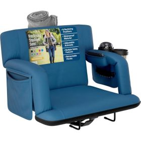 Alpcour Premium Reclining Stadium Seat For Bleachers With Back Support (Option: NavyBlue-25Wide)