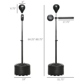 Standing Boxing Bag With Stand, Punching Speed Bag Reaction Bar Challenge With Suction Cups, Multiple Packages Shipped. Please Pay Attention To T (Option: Jet Black)