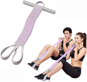 Yoga Pedal Resistance Fabric Band with Handles Anti-Broken Elastic Sit Up Pull Rope for Strength Training 120lb Full-Body Excercise Band Portable Unis (Color: Purple)