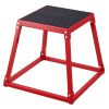 Plyometric Jump Box, 18 Inch Plyo Box, Steel Plyometric Platform and Jumping Agility Box, Anti-Slip Fitness Exercise Step Up Box for Home Gym Training
