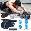 Automatic Rebound Abdominal Wheel Anti-slip AB Roller Wheel with Kneel Pad Phone Holder Home Gym Abdominal Exerciser for Men Women